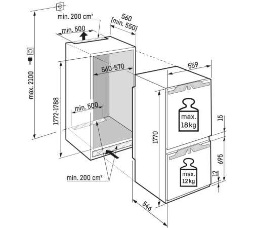 Встраиваемый холодильник Liebherr ICND5133