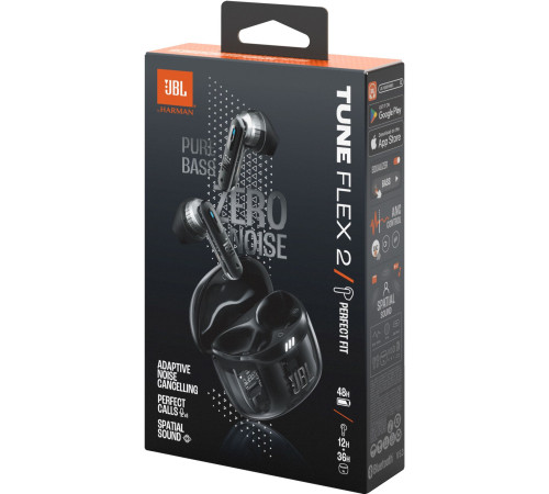 Наушники JBL Tune Flex 2 Ghost Black (JBLTFLEX2GBLK)