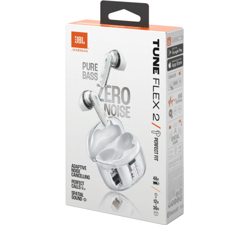 Наушники JBL Tune Flex 2 Ghost White (JBLTFLEX2GWHT)