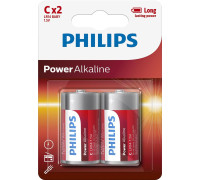Батарейка Philips C bat Alkaline 2шт PowerLife (LR14P2B/97)