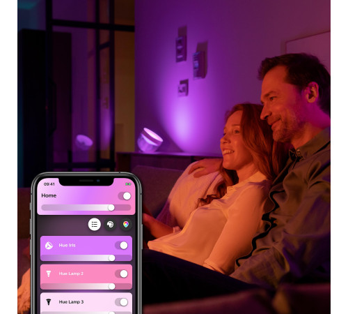 Настільний світильник розумний Philips Hue Iris, 2000K-6500K, RGB, ZigBee, Bluetooth, димування, чор