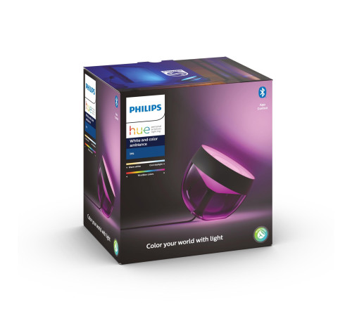 Настільний світильник розумний Philips Hue Iris, 2000K-6500K, RGB, ZigBee, Bluetooth, димування, чор