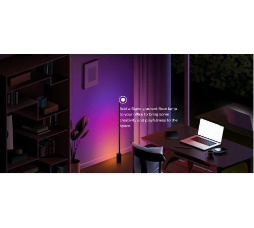 Настільний світильник розумний Philips Hue Signe, 2000K-6500K, RGB, Gradient, ZigBee, димування, 55с
