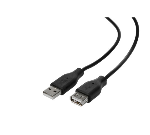 Кабель 2E USB 2.0 (AM/AF), 3m, black
