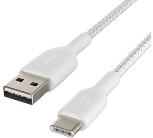 Кабель Belkin USB-A - USB-С, BRAIDED, 1m, white