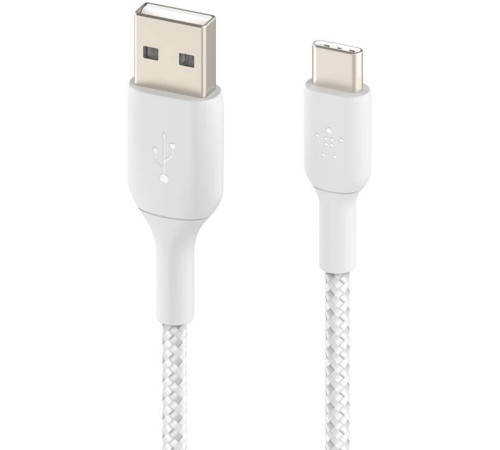 Кабель Belkin USB-A - USB-С, BRAIDED, 1m, white