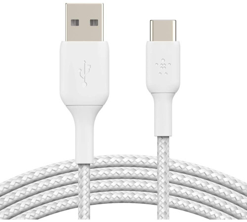 Кабель Belkin USB-A - USB-С, BRAIDED, 1m, white