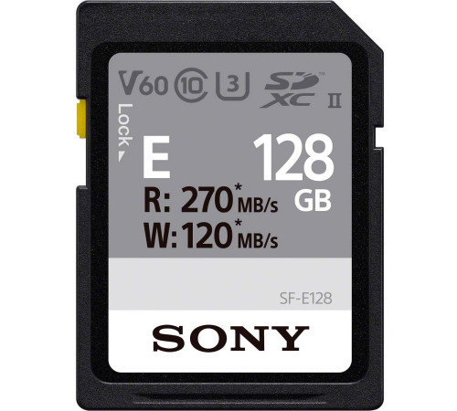 Карта пам'яті Sony 128GB SDXC C10 UHS-II U3 V60 R270/W120MB/s Entry