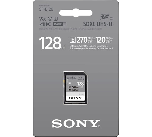 Карта пам'яті Sony 128GB SDXC C10 UHS-II U3 V60 R270/W120MB/s Entry