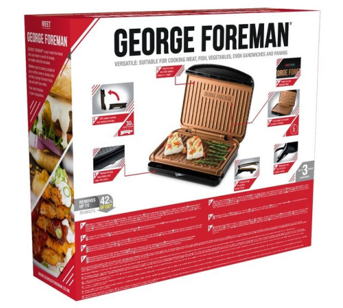 Електрогриль притискний George Foreman Fit Grill Copper Medium 25811-56