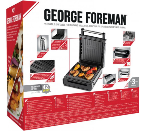 Електрогриль притискний George Foreman Smokeless Grill 28000-56