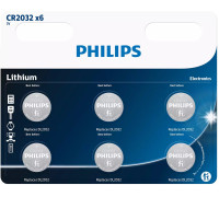 Батарейка Philips CR-2032 bat(3B) Lithium 6шт (CR2032P6/01B)