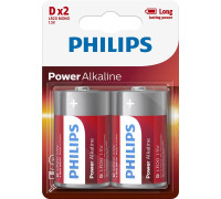 Батарейка Philips D bat Alkaline 2шт PowerLife (LR20P2B/97)