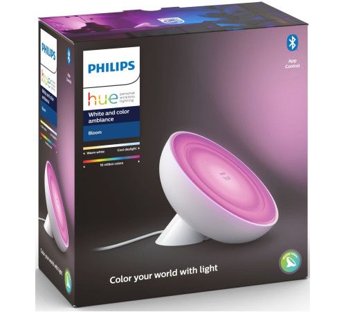 Настільний світильник розумний Philips Hue Bloom, 2000K-6500K, RGB, ZigBee, Bluetooth, димування, бі