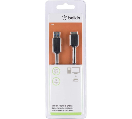 Кабель Belkin USB-A - Micro-B 5Gbps, 0.9m, black