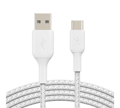 Кабель Belkin USB-A - USB-С, BRAIDED, 2m, white