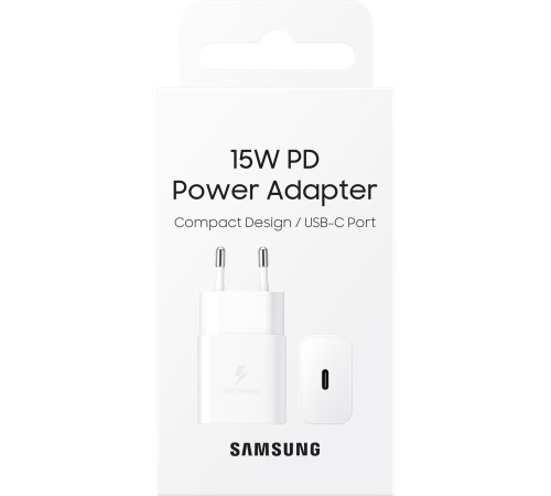 Мережевий зарядний пристрій Samsung 15W Power Adapter (w/o cable) White