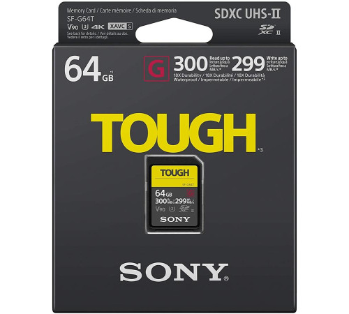 Карта пам'яті Sony 64GB SDXC C10 UHS-II U3 V90 R300/W299MB/s Tough