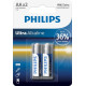 Батарейка Philips AA bat Alkaline 2шт Ultra Alkaline (LR6E2B/10)