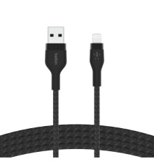 Кабель Belkin USB-A - Lightning плетений, силіконовий, з ремінцем на магніті, 1м, Black