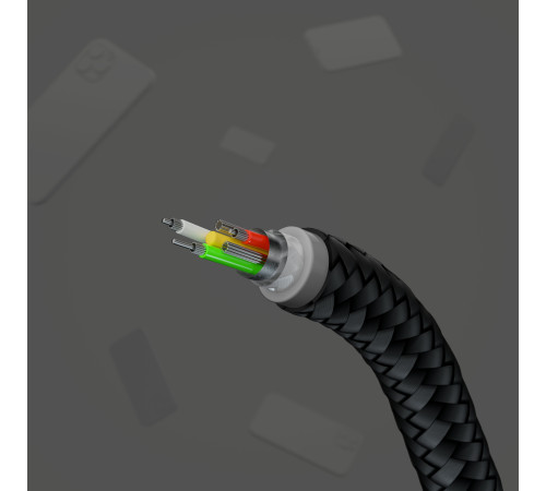 Кабель Belkin USB-A - Lightning плетений, силіконовий, з ремінцем на магніті, 1м, Black