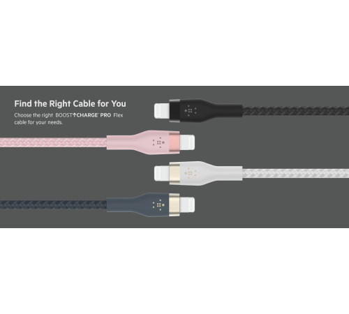 Кабель Belkin USB-A - Lightning плетений, силіконовий, з ремінцем на магніті, 1м, Black