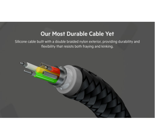 Кабель Belkin USB-A - Lightning плетений, силіконовий, з ремінцем на магніті, 1м, Black