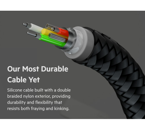 Кабель Belkin USB-A - Lightning плетений, силіконовий, з ремінцем на магніті, 1м, Black