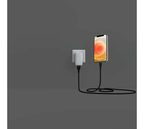 Кабель Belkin USB-A - Lightning плетений, силіконовий, з ремінцем на магніті, 1м, Black