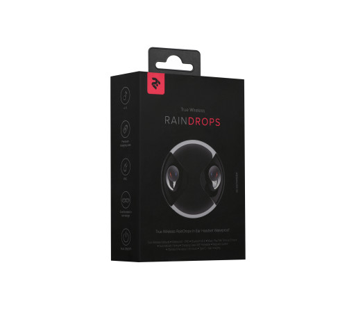 Навушники 2E RainDrops True Wireless Waterproof Mic Black