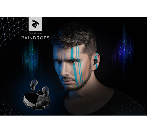 Навушники 2E RainDrops True Wireless Waterproof Mic Black