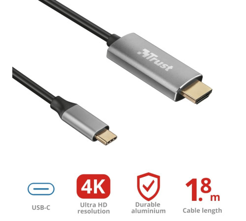 Кабель Trust Calyx USB-C to HDMI Adapter Cable