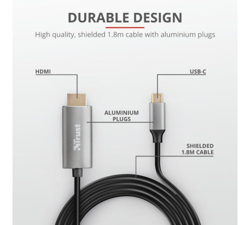 Кабель Trust Calyx USB-C to HDMI Adapter Cable