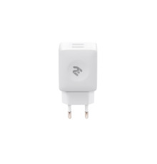 Мережевий ЗП 2Е Wall Charger USB-A Dual 2.4A White
