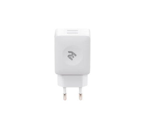 Мережевий ЗП 2Е Wall Charger USB-A Dual 2.4A White