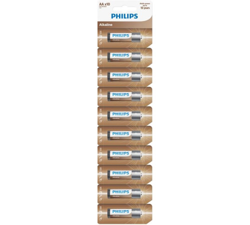 Батарейка Philips AA bat Alkaline 10шт (LR6AL10S/10)