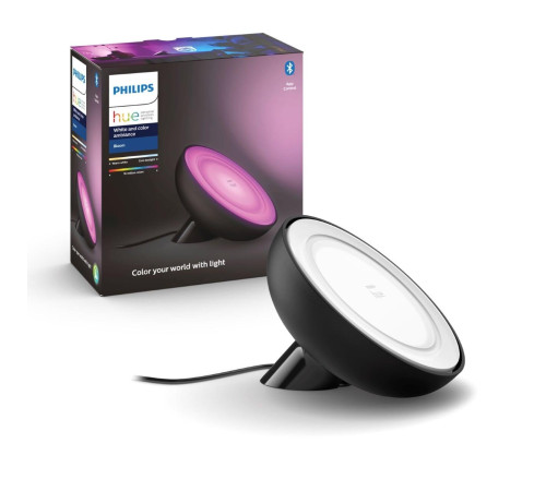 Розумний світильник Philips Hue Bloom 2000K-6500K Color Bluetooth чорний (929002376001)