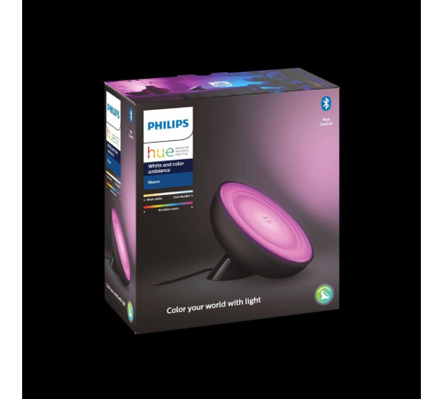 Розумний світильник Philips Hue Bloom 2000K-6500K Color Bluetooth чорний (929002376001)