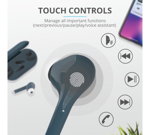 Навушники Trust Nika Touch True Wireless Mic Blue