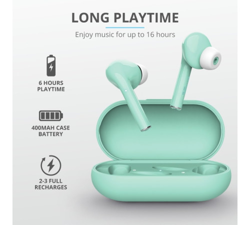 Навушники Trust Nika Touch True Wireless Mic Mint