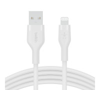 Кабель Belkin USB-A - Lightning силіконовий, з кліпсою, 1м, білий