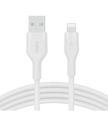 Кабель Belkin USB-A - Lightning силіконовий, з кліпсою, 1м, білий