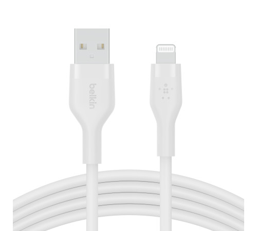 Кабель Belkin USB-A - Lightning силіконовий, з кліпсою, 1м, білий