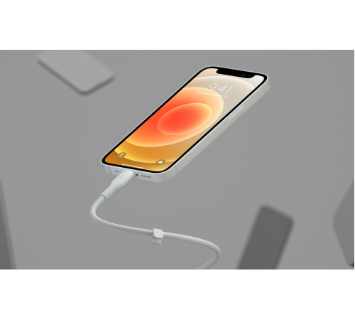 Кабель Belkin USB-A - Lightning силіконовий, з кліпсою, 1м, білий