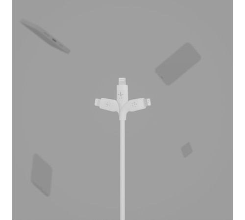 Кабель Belkin USB-A - Lightning силіконовий, з кліпсою, 1м, білий