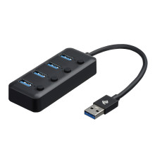 Адаптер 2Е USB-A - 4*USB3.0, Hub with switch, 0.25m