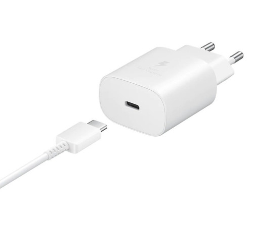 Мережевий зарядний пристрій Samsung 25W PD Wall Charger + Type-C Cable White