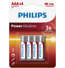 Батарейка Philips AAA bat Alkaline 4шт Power Alkaline (LR03P4B/10)