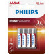 Батарейка Philips AAA bat Alkaline 4шт Power Alkaline (LR03P4B/10)