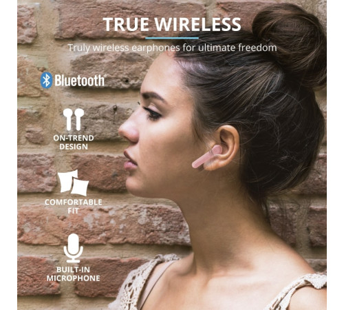 Навушники Trust Primo Touch True Wireless Mic Pink